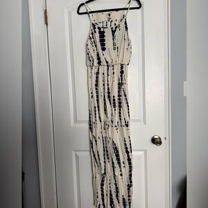 Mikey & Joey Navy and White Tie-Dye Maxi Dress